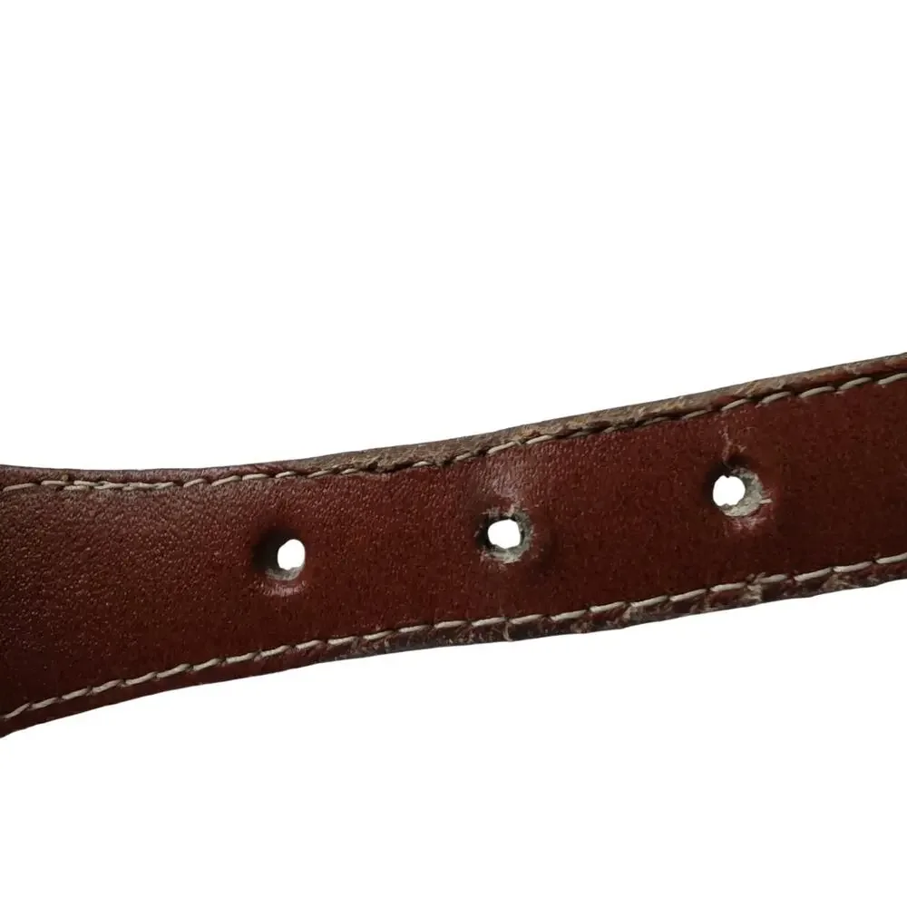 Boys Belt Leather Canvas Woven Navy Post Horn Classic Staple Vintage